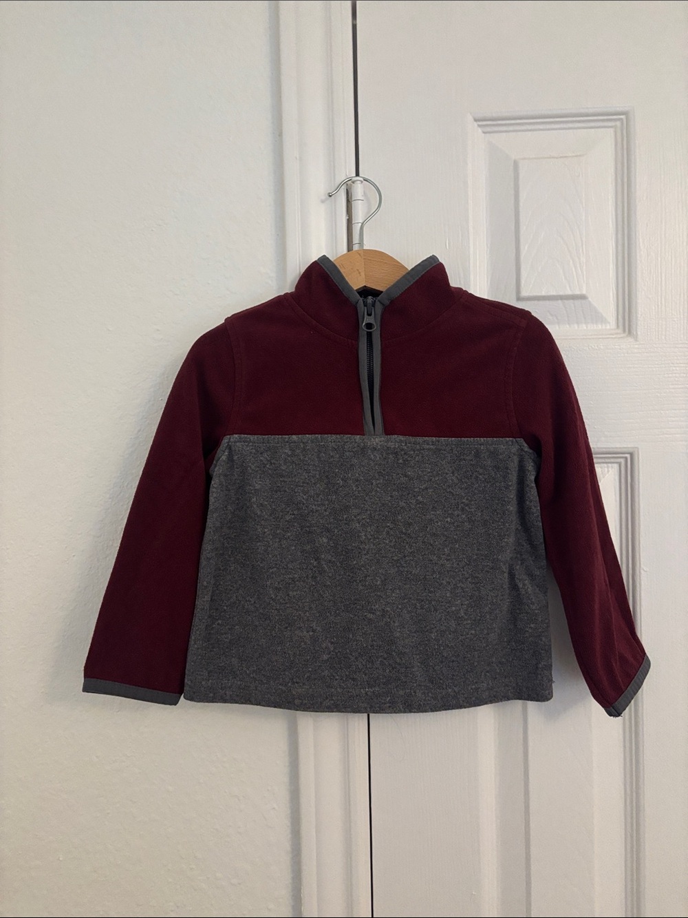 OshKosh B'gosh Maroon & Charcoal Half-Zip Pullover
